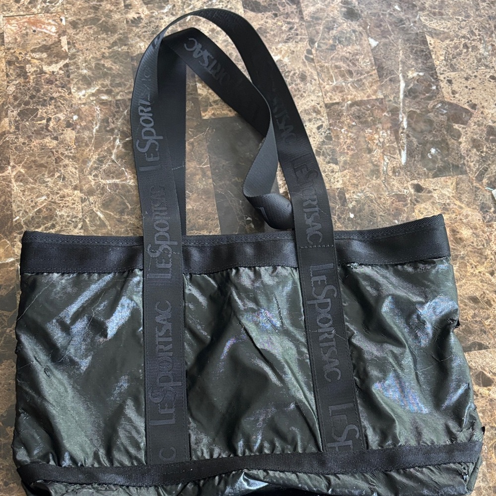 LeSportsac Shiny Black Tote Bag